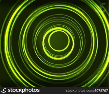 Neon circles abstract background. Neon green circles vector abstract pattern background