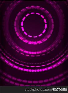 Neon circles abstract background. Neon purple circles vector abstract pattern background