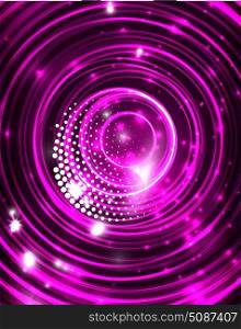 Neon circles abstract background. Neon purple circles vector abstract pattern background