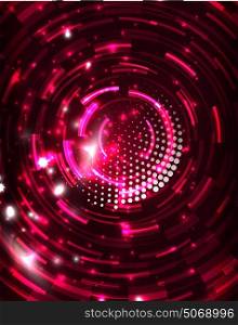 Neon circles abstract background. Neon red circles vector abstract pattern background