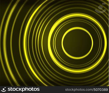 Neon circles abstract background. Neon yellow circles vector abstract pattern background