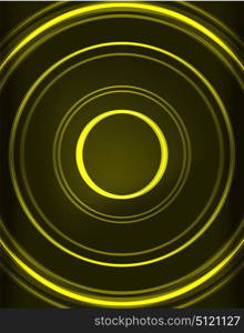 Neon circles abstract background. Neon yellow circles vector abstract pattern background