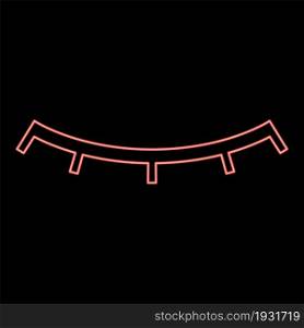 Neon closed eye red color vector illustration flat style light image. Neon closed eye red color vector illustration flat style image