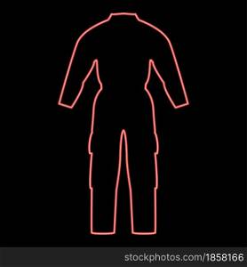Neon coverall red color vector illustration flat style light image. Neon coverall red color vector illustration flat style image