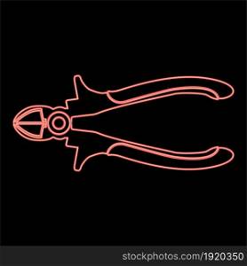 Neon cutter red color vector illustration flat style light image. Neon cutter red color vector illustration flat style image
