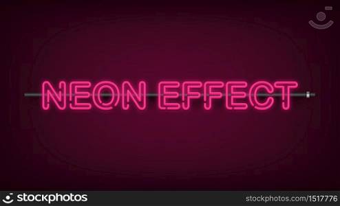 Neon effect light, vector illustration