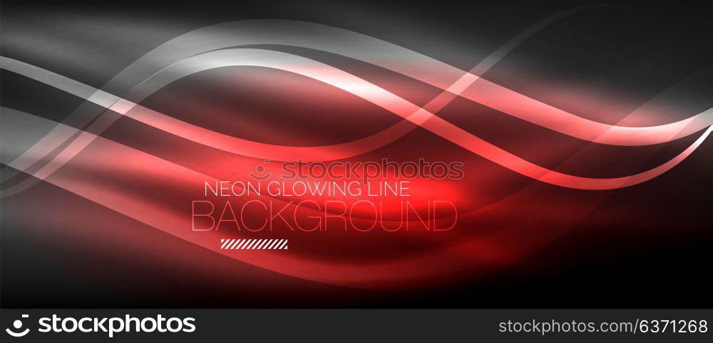 Neon elegant smooth wave lines digital abstract background. Neon elegant smooth wave lines vector digital abstract background