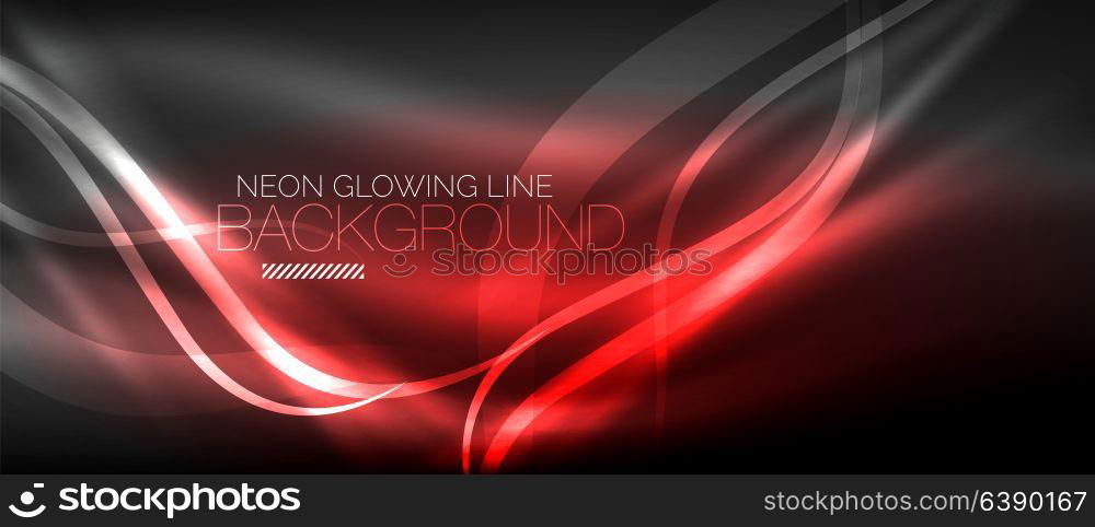 Neon elegant smooth wave lines digital abstract background. Neon elegant smooth wave lines vector digital abstract background