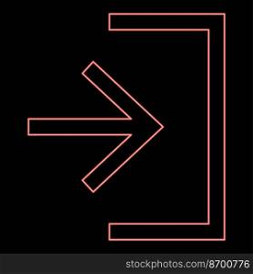 Neon entry input enter door red color vector illustration image flat style light. Neon entry input enter door red color vector illustration image flat style