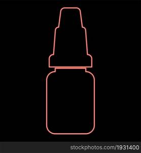 Neon eye drops icon black color in circle outline vector illustration red color vector illustration flat style light image. Neon eye drops icon black color in circle red color vector illustration flat style image