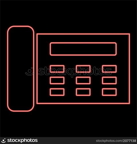 Neon fax red color vector illustration image flat style light. Neon fax red color vector illustration image flat style