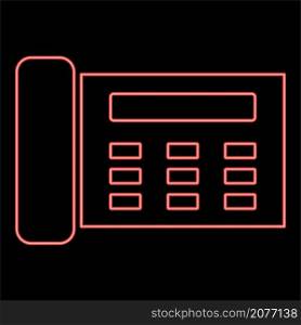 Neon fax red color vector illustration image flat style light. Neon fax red color vector illustration image flat style