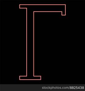 Neon gamma greek symbol capital letter uppercase font red color vector illustration image flat style light. Neon gamma greek symbol capital letter uppercase font red color vector illustration image flat style