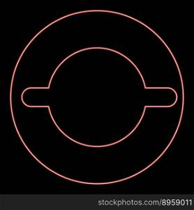 Neon gasket with groove laying red color vector illustration image flat style light. Neon gasket with groove laying red color vector illustration image flat style