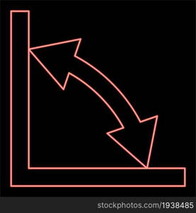 Neon geometry math signs symbols red color vector illustration flat style light image. Neon geometry math signs symbols red color vector illustration flat style image