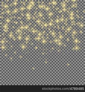 Neon Glitter Particles on Transparent Background. Luxury Effect for Rich Greeting Card. Winter and New Year Sparkling Snowflakes Texture. Realistic Vector illustration for Your Design EPS10. Neon Glitter Particles on Transparent Background. Luxury Effect