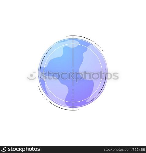 Neon globe vector line icon isolated on white background. World line icon for infographic, website or app.. Neon globe vector line icon.