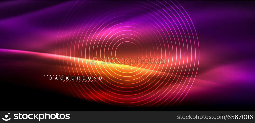 Neon glowing lines, magic energy space light concept, abstract background wallpaper design. Neon glowing lines, magic energy space light concept, abstract background wallpaper design, vector illustration