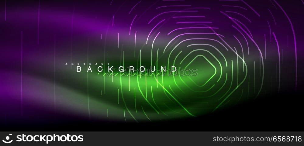 Neon glowing lines, magic energy space light concept, abstract background wallpaper design. Neon glowing lines, magic energy space light concept, abstract background wallpaper design, vector illustration