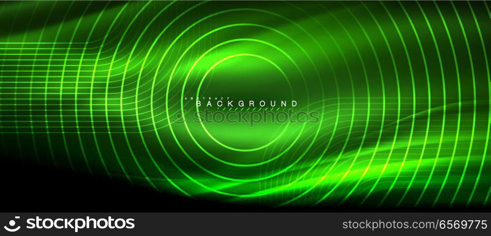 Neon glowing lines, magic energy space light concept, abstract background wallpaper design. Neon glowing lines, magic energy space light concept, abstract background wallpaper design, vector illustration