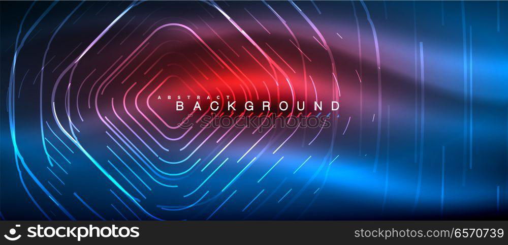 Neon glowing lines, magic energy space light concept, abstract background wallpaper design. Neon glowing lines, magic energy space light concept, abstract background wallpaper design, vector illustration