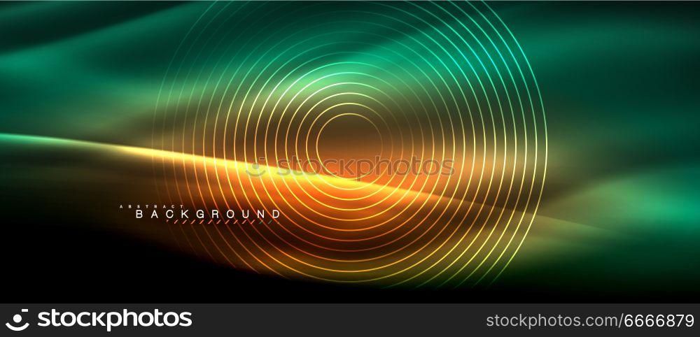 Neon glowing lines, magic energy space light concept, abstract background wallpaper design. Neon glowing lines, magic energy space light concept, abstract background wallpaper design, vector illustration