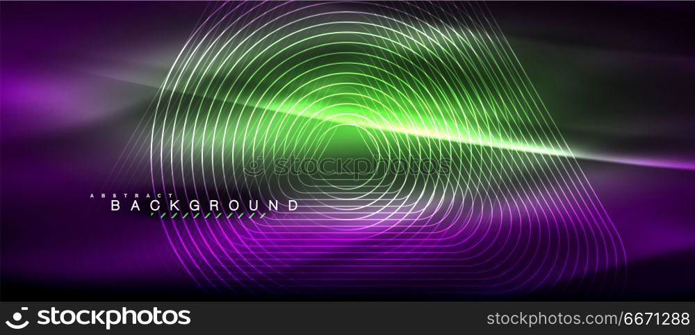 Neon glowing lines, magic energy space light concept, abstract background wallpaper design. Neon glowing lines, magic energy space light concept, abstract background wallpaper design, vector illustration