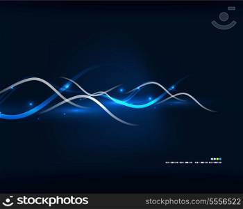 Neon glowing lines with glittering abstract background