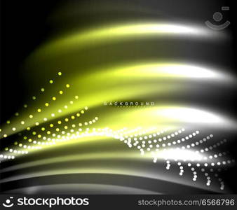 Neon glowing techno lines, hi-tech futuristic abstract background template with square shapes. Neon glowing techno lines, hi-tech futuristic abstract background template with square shapes. Vector illustration