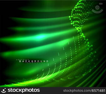 Neon glowing techno lines, hi-tech futuristic abstract background template with square shapes. Neon glowing techno lines, hi-tech futuristic abstract background template with square shapes. Vector illustration