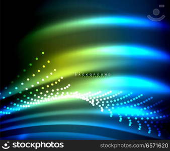 Neon glowing techno lines, hi-tech futuristic abstract background template with square shapes. Neon glowing techno lines, hi-tech futuristic abstract background template with square shapes. Vector illustration