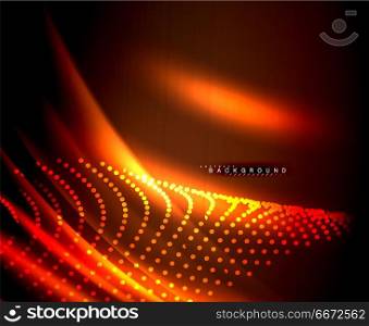 Neon glowing techno lines, hi-tech futuristic abstract background template with square shapes. Neon glowing techno lines, hi-tech futuristic abstract background template with square shapes. Vector illustration
