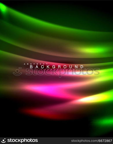 Neon glowing techno lines, hi-tech futuristic abstract background template with square shapes. Neon glowing techno lines, hi-tech futuristic abstract background template with square shapes. Vector illustration