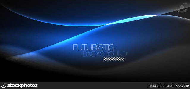 Neon glowing wave, magic energy and light motion background. Neon glowing wave, magic energy and light motion background. Vector wallpaper template