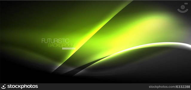 Neon glowing wave, magic energy and light motion background. Neon glowing wave, magic energy and light motion background. Vector wallpaper template