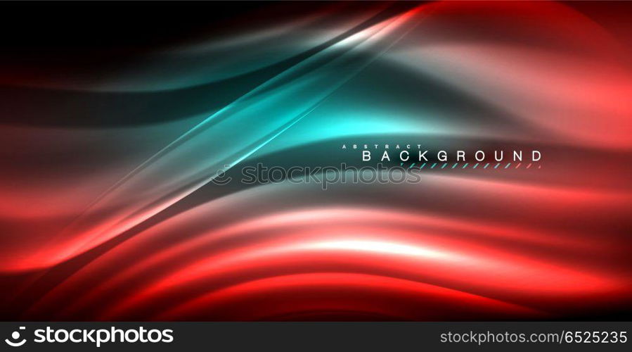 Neon glowing wave, magic energy and light motion background. Neon glowing wave, magic energy and light motion background. Vector illustration