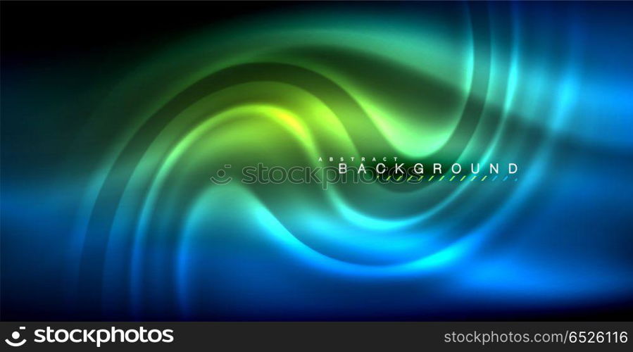 Neon glowing wave, magic energy and light motion background. Neon glowing wave, magic energy and light motion background. Vector illustration