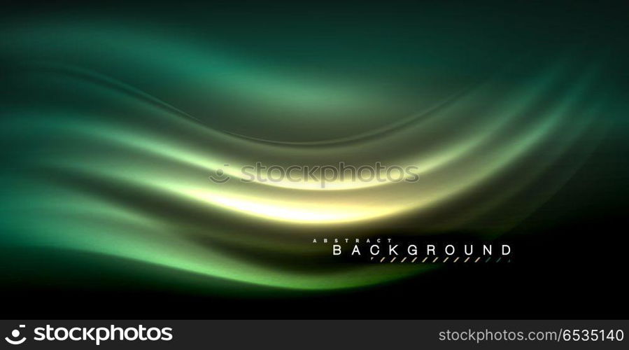 Neon glowing wave, magic energy and light motion background. Neon glowing wave, magic energy and light motion background. Vector illustration