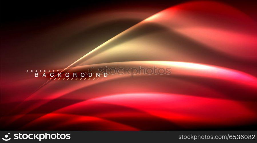 Neon glowing wave, magic energy and light motion background. Neon glowing wave, magic energy and light motion background. Vector illustration