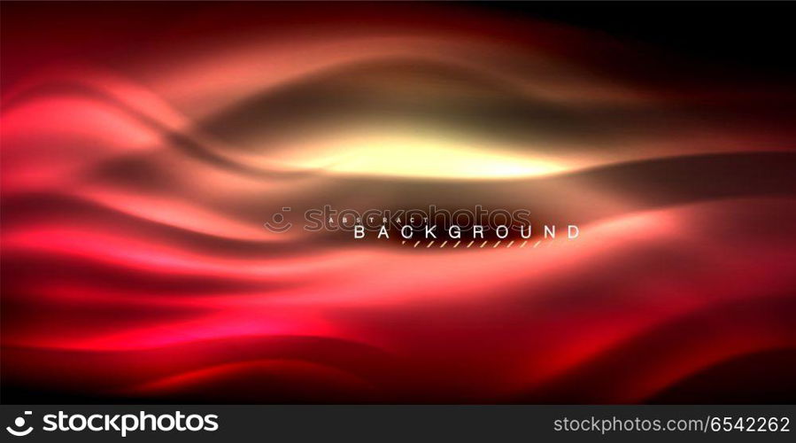 Neon glowing wave, magic energy and light motion background. Neon glowing wave, magic energy and light motion background. Vector illustration