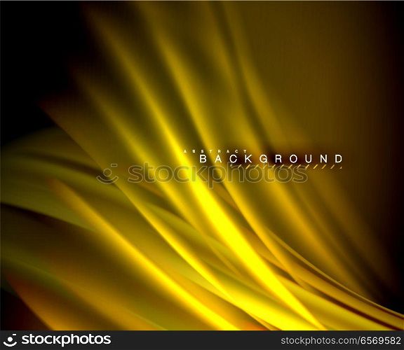 Neon glowing wave, magic energy and light motion background. Vector wallpaper template. Neon glowing wave, magic energy and light motion background. Vector wallpaper template, illustration