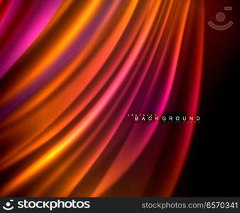 Neon glowing wave, magic energy and light motion background. Vector wallpaper template. Neon glowing wave, magic energy and light motion background. Vector wallpaper template, illustration