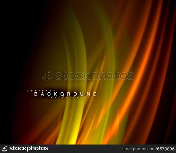 Neon glowing wave, magic energy and light motion background. Vector wallpaper template. Neon glowing wave, magic energy and light motion background. Vector wallpaper template, illustration