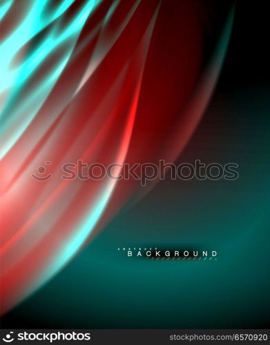 Neon glowing wave, magic energy and light motion background. Vector wallpaper template. Neon glowing wave, magic energy and light motion background. Vector wallpaper template, illustration