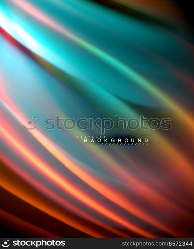 Neon glowing wave, magic energy and light motion background. Vector wallpaper template. Neon glowing wave, magic energy and light motion background. Vector wallpaper template, illustration