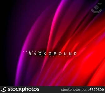 Neon glowing wave, magic energy and light motion background. Vector wallpaper template. Neon glowing wave, magic energy and light motion background. Vector wallpaper template, illustration