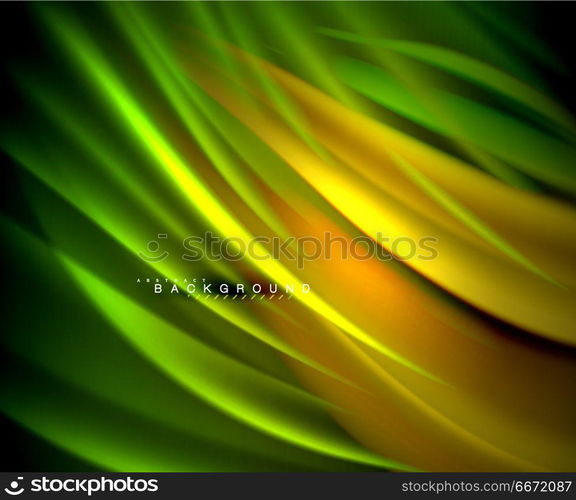 Neon glowing wave, magic energy and light motion background. Vector wallpaper template. Neon glowing wave, magic energy and light motion background. Vector wallpaper template, illustration