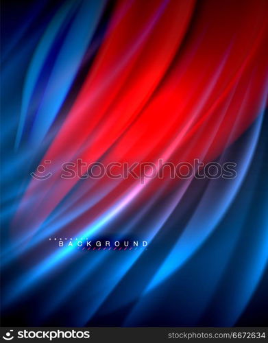 Neon glowing wave, magic energy and light motion background. Vector wallpaper template. Neon glowing wave, magic energy and light motion background. Vector wallpaper template, illustration