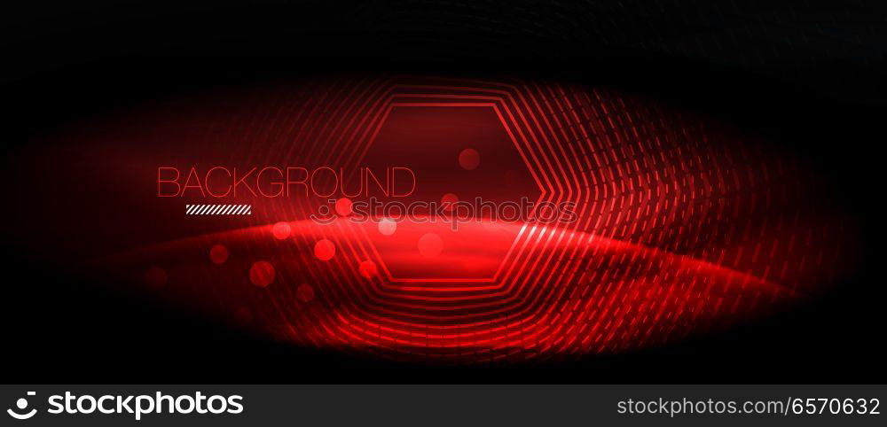 Neon glowing wave, magic energy and light motion background. Wallpaper template, hi-tech future concept. Neon glowing wave, magic energy and light motion background. Vector wallpaper template, hi-tech future concept