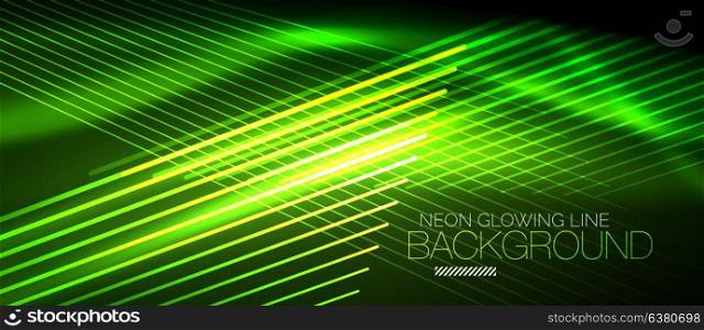 Neon green smooth wave digital abstract background. Neon vector smooth wave digital abstract background